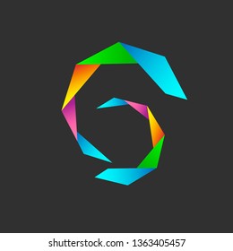 Logo 6. Creative idea. It consists of green, blue, pink and orange.