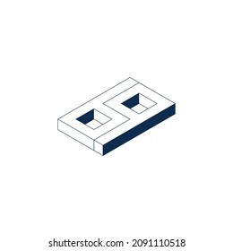 logo 69 or bq in minimalistic isometric style

