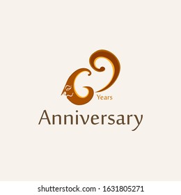 Logo 69 Years Anniversary For Celebration Ceremony Festival