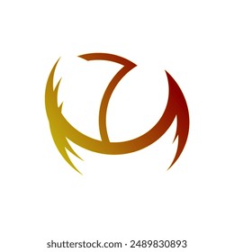 Logo 7 design illustration, no background