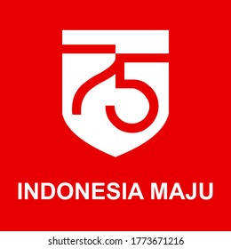 Logo of the 75th Anniversary of the Independence of the Republic of Indonesia. Republic of Indonesia Independence Day.