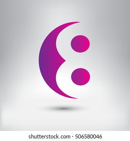 Logo 8 design.Number eight logo.Logotype vector template.
