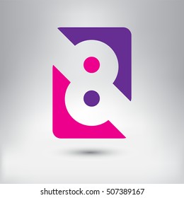 Logo 8 design.Number eight logo.Logotype vector template.