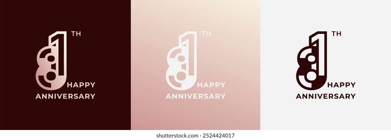 Logo 81th, 81 years anniversary, Creative design template for celebration, birthday and invitation. Editable file