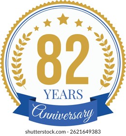 Logo 82 Years Anniversary Celebration Design Template.