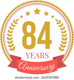 Logo 84 Years Anniversary Celebration Design Template
