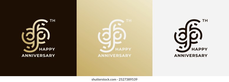 Logo 96th, 96 years anniversary, Creative design template for celebration, birthday, greeting and invitation. Editable file