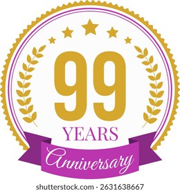 Logo 99 Years Anniversary Celebration Design Template