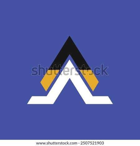 logo of A, The design integrates architectural elements into the letterform