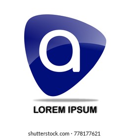 Logo a, typography letter in the triangle shape blue color, vector design template element for your application or company identity.