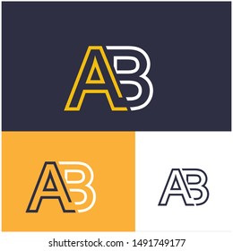 Logo AB, A, B, BA design template. Logo modern for your business