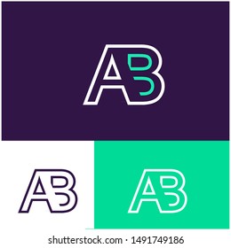 Logo AB, A, B, BA design template. Logo modern for your business