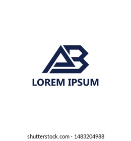 logo AB, a combination of the letters A + B monogram design
