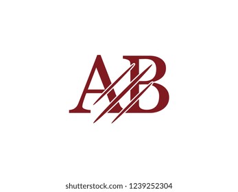 the logo of the AB letter with the style of scratching the incision