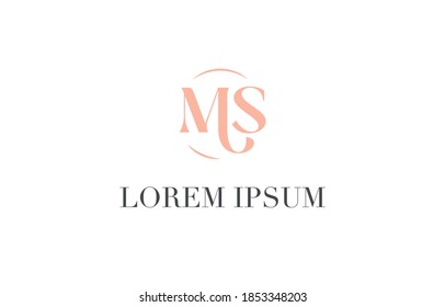 Logo - abbreviation, two letters M and S. Typographic logo