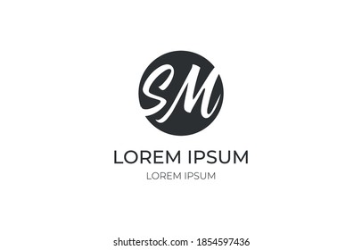 Logo - abbreviation, two letters M and S. Typographic logo