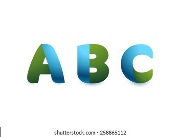 Logo Abc. Vector. Green And Blue.