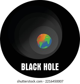 logo about black hole drawn earth