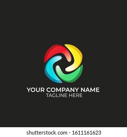 Logo About Colorful Abstract Shape Twist