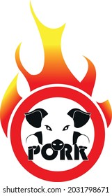 logo about eating or restaurant with fruit fish and meat