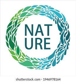 A logo about nature where the water flow and supporting the growth of the environment