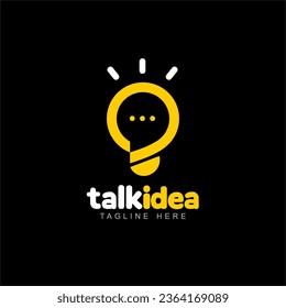 logo about talk ideas, light and chat symbols