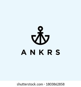 logo a abstract. anchor icon