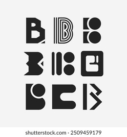 Logo Abstract B Letter Concept Modern Minimalism Flat Design
