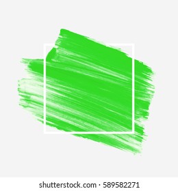 Logo abstract background brush paint texture design acrylic stroke poster illustration vector over square frame. Rough paper hand painted vector. Perfect design for headline, logo and sale banner. 