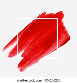 Logo abstract background brush paint acrylic texture design poster illustration vector over square frame. Perfect watercolor design for headline, logo and sale banner. 