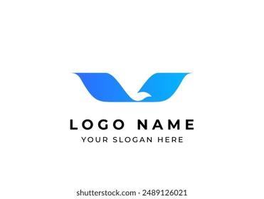 Logo abstract bird fly, Minimalist, simple and modern, Editable file