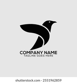 Logo abstract bird fly, Minimalist, simple and modern, Editable file