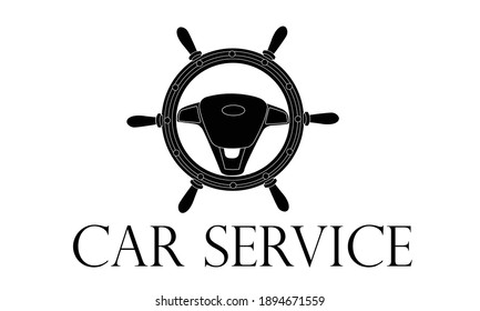 Logo abstract black steering wheel