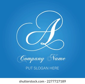 Logo Abstrakt auf blauem Hintergrund Modern