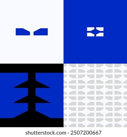 Logo Abstract Blue Modern Strong Car Repair Shop