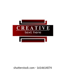 logo abstract box shape, vector illustration in red and black and white background


