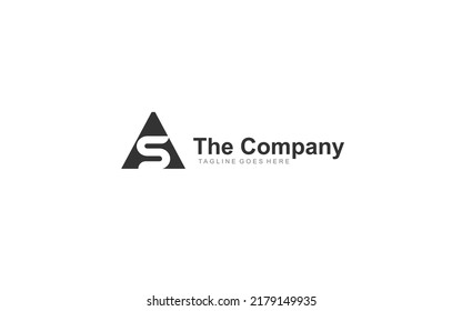 AS logo abstract for branding company. letter template vector illustration for your brand.