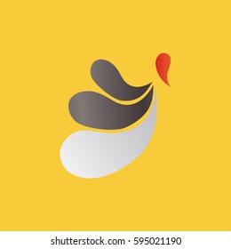 Logo Abstract with brown red white gradient color on yellow background