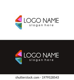 resumen de logotipo para tecnología empresarial, informática, medios de comunicación, arte, internet, red, inicio, producto, venta minorista, desarrollador de software, industria de servicios. listo para imprimir y digital