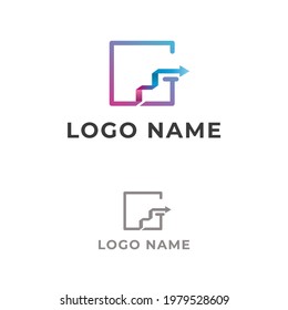 logo abstract for business technology, computer, media, art, internet, network, startup, product, retail, software developer, service industry. ready for print and digital