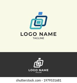 logo abstract for business technology, computer, media, art, internet, network, startup, product, retail, software developer, service industry. ready for print and digital