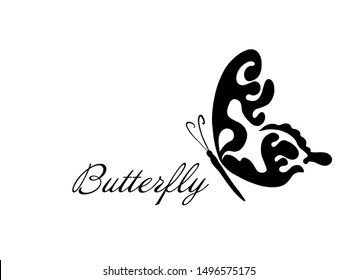 Logo abstract butterfly. Vector illustration