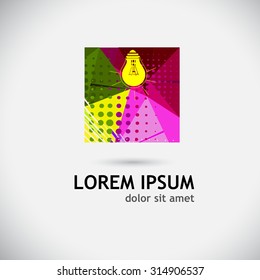 Logo abstract colored bulb. Vector