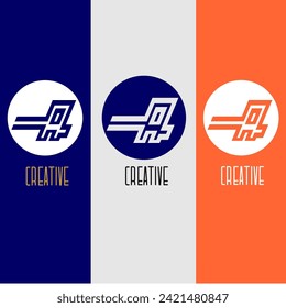 A logo Abstract colorful alphabet creative art icon vector template