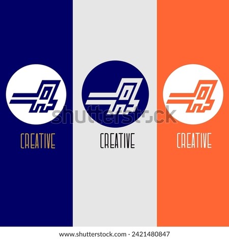 A logo Abstract colorful alphabet creative art icon vector template