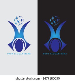 logo abstract competition vector with black and gray background