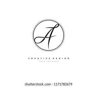 Logo abstract decoration letter A inside line circle vector