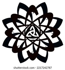 Logo Abstract Design Dekoratif with Simple Motive black and white coloured silhouette, icon edit logo template