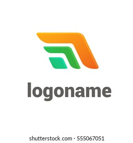 Logo abstract design geometric abstract vector template. Illustration design of business logotype progress simple sign