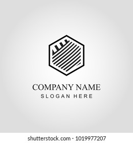 logo abstract design line shape hexagon